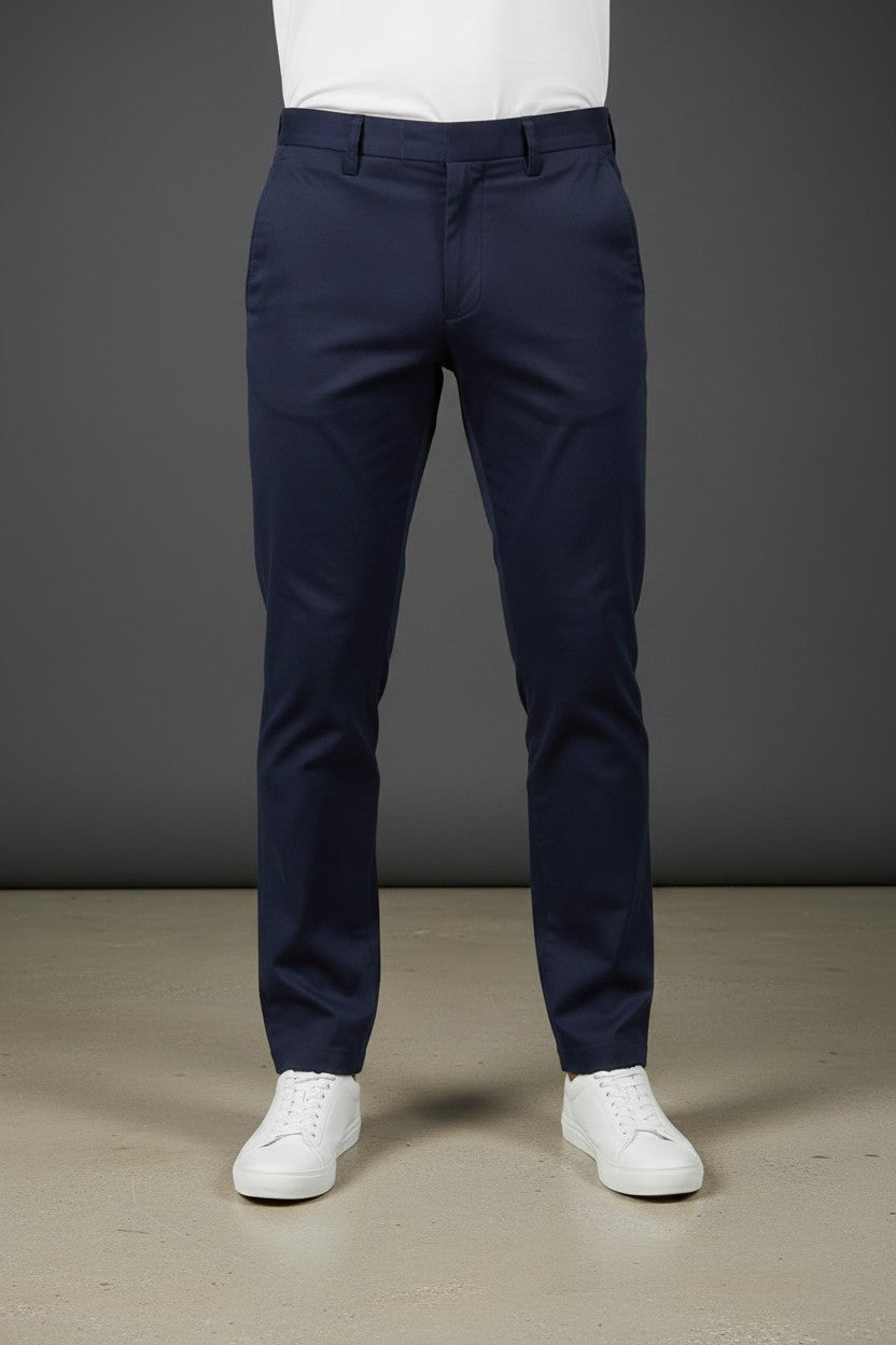 Vercini Classic Slim-Fit Dress Pants – Blue