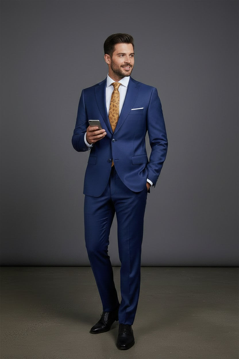 ( IN PRODUCTION ) Royal Blue Wool Slim-Fit Two-Piece Suit