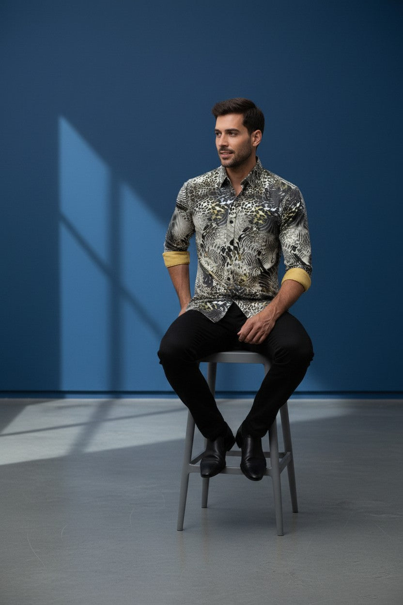 Vercini Tiger Multicolor Casual Shirt