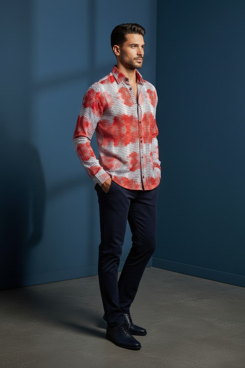 Coral Haze Men's Casual Shirt