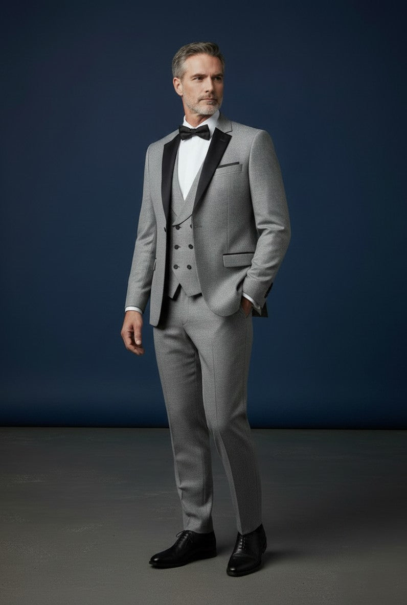 Men's Two-Tone Slim Fit Suit – 3-Piece Shawl Lapel Suit Available in o