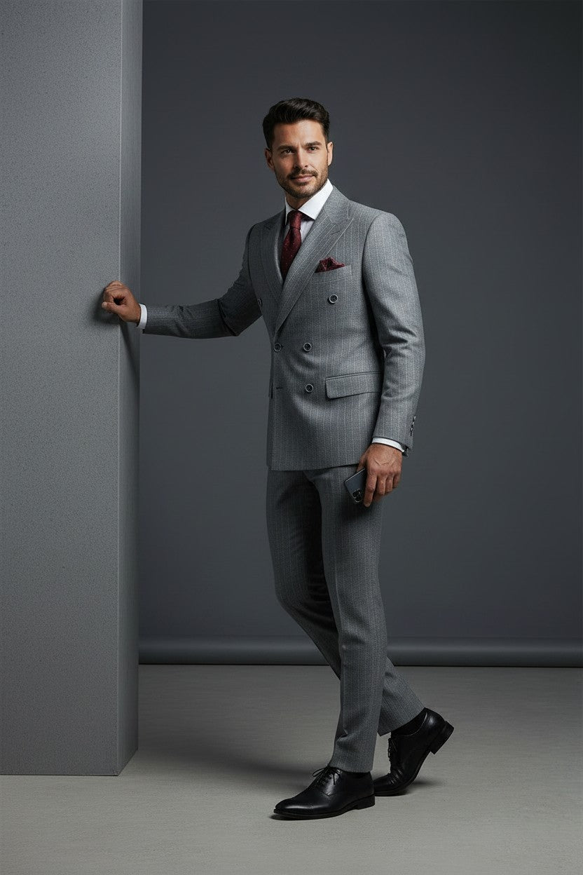 Double Breasted Pinstripe Suit