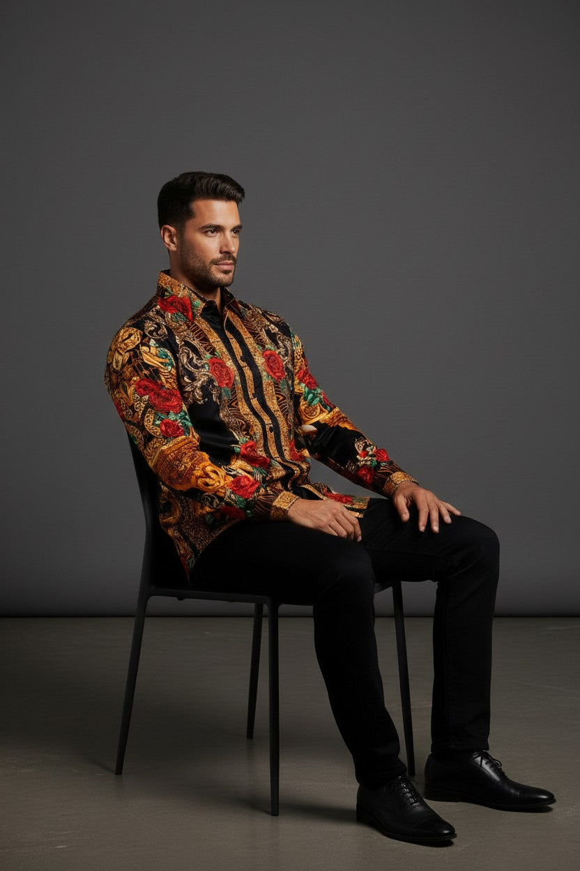 Men's Wildflower Long-Sleeve Shirt