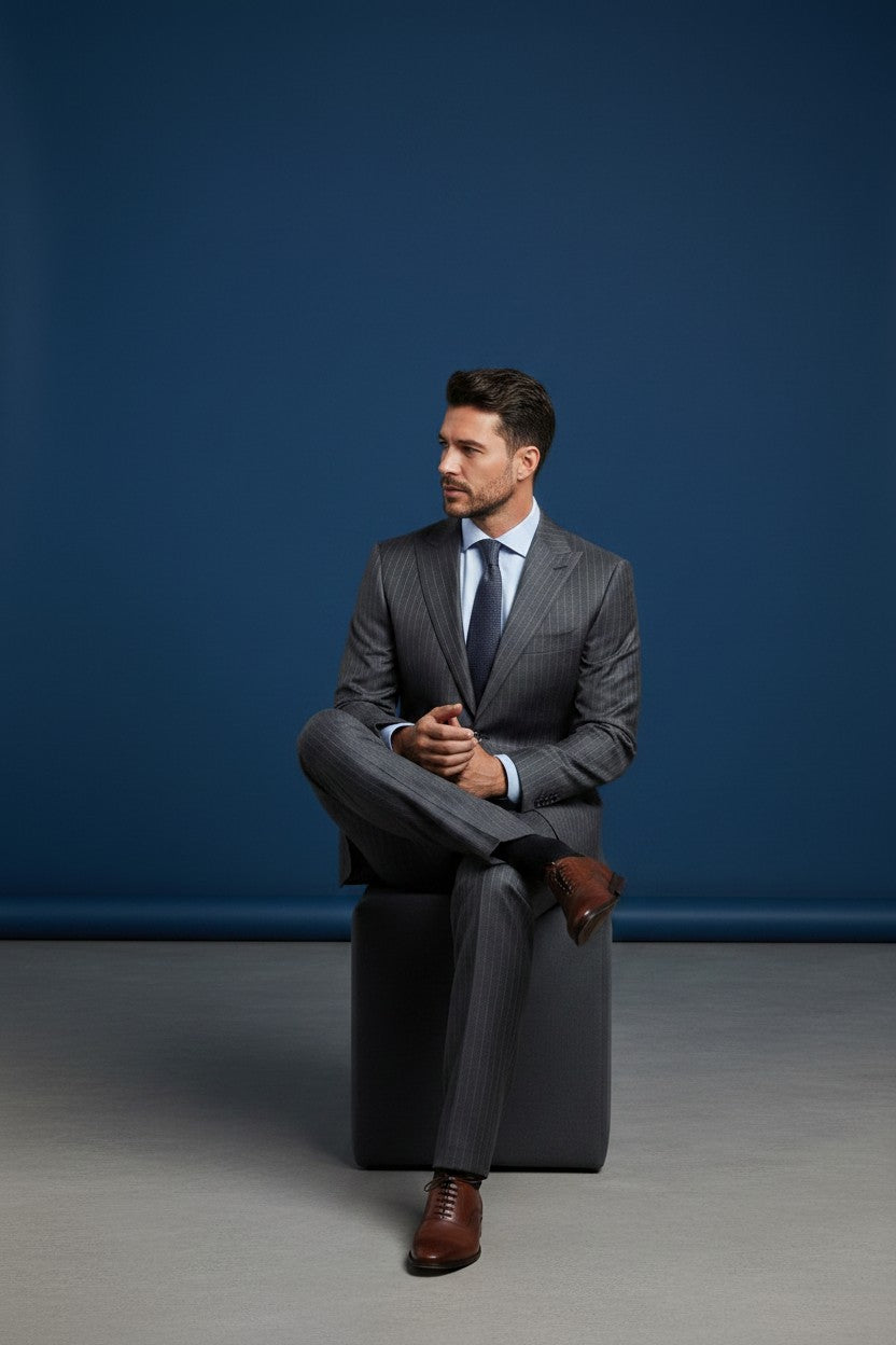 Pinstripe Wool Suit