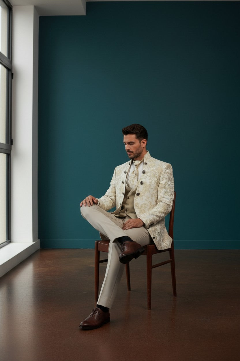 Jacquard Tuxedo – 3-Piece Statement Suit