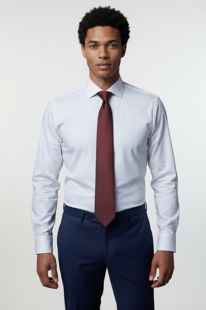 V  Slim Fit Dress Shirt with French Cuff Option and Standard Buttons