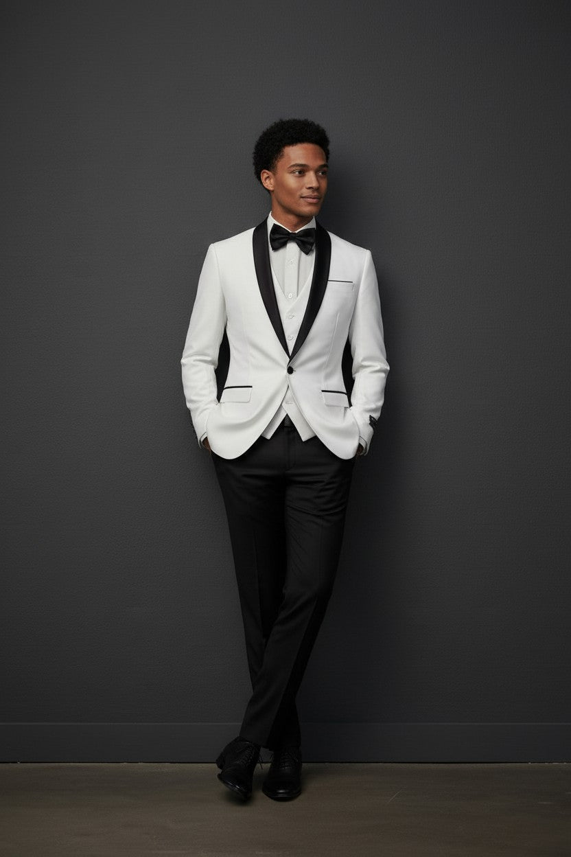Luxury Classic Tuxedo | Black, White & Light Pink – Vercini