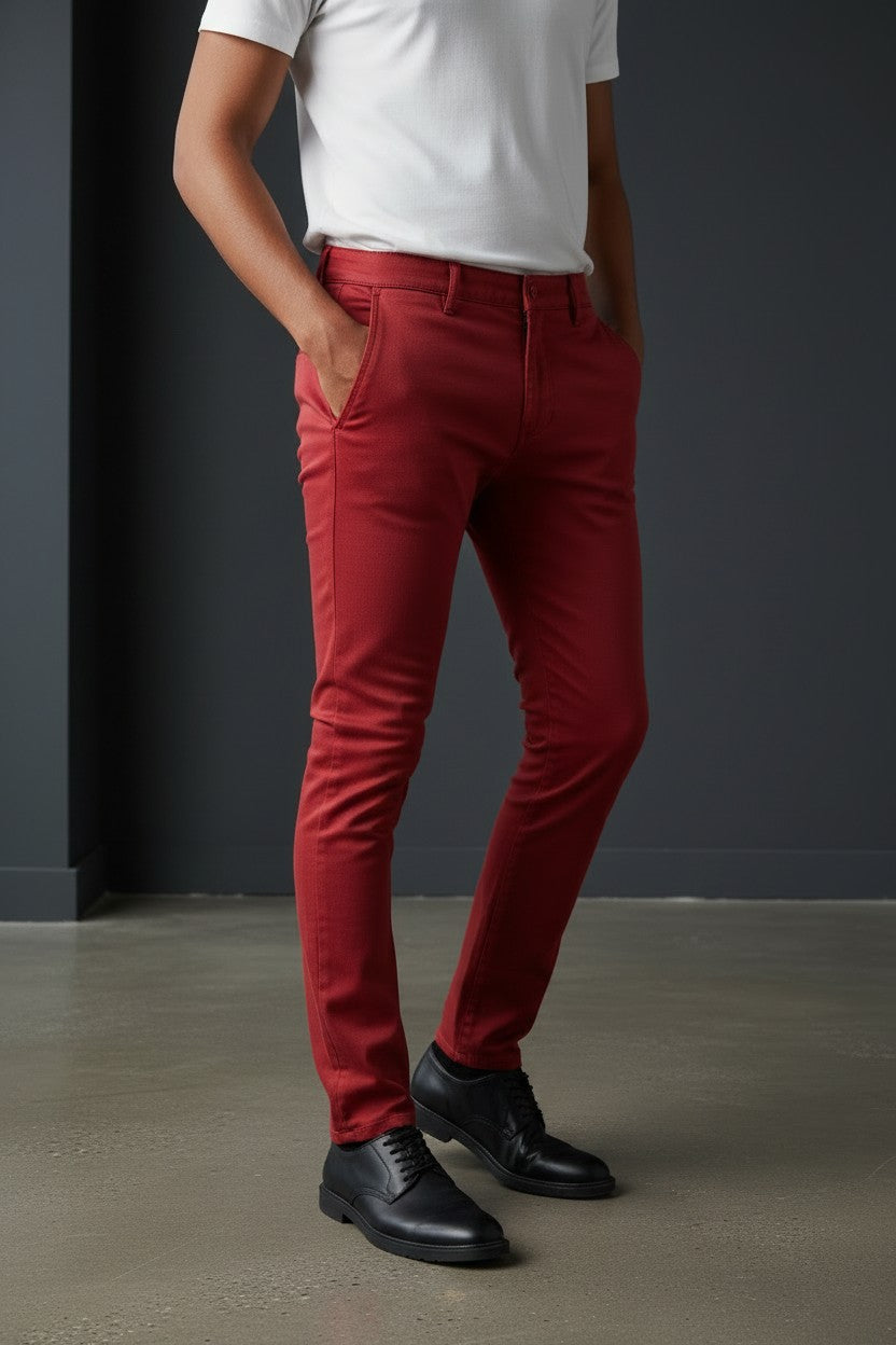 Studded Pants — Red