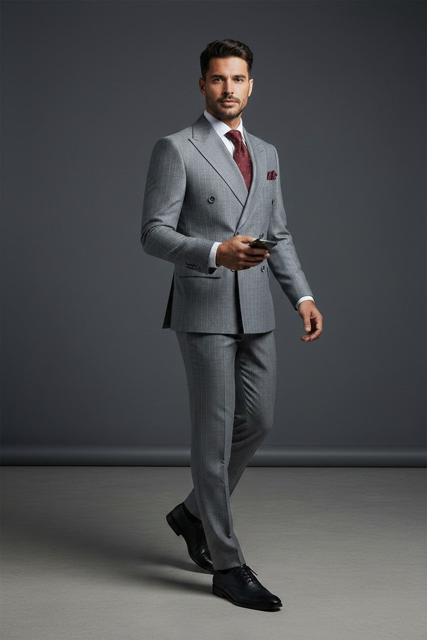 Double Breasted Pinstripe Suit