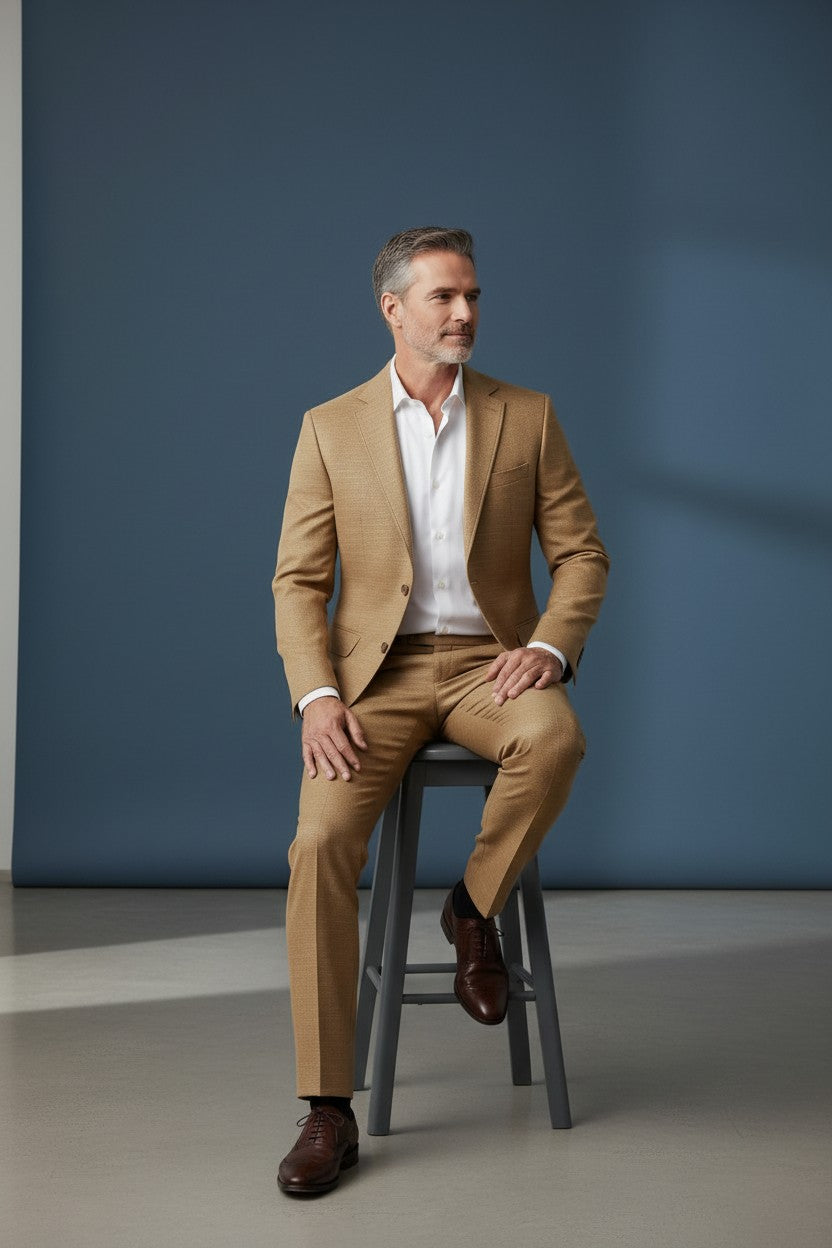Vercini Yellow Two-Piece Suit – Modern Tailored Fit