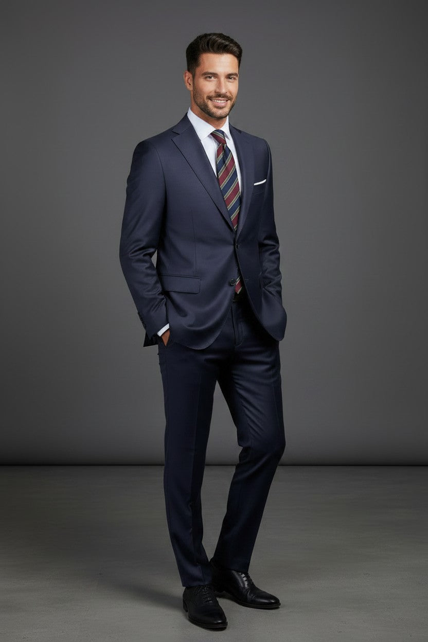 Men's Dark Purple Slim Fit Wool Suit | Two-Piece Luxury Suit – Vercini