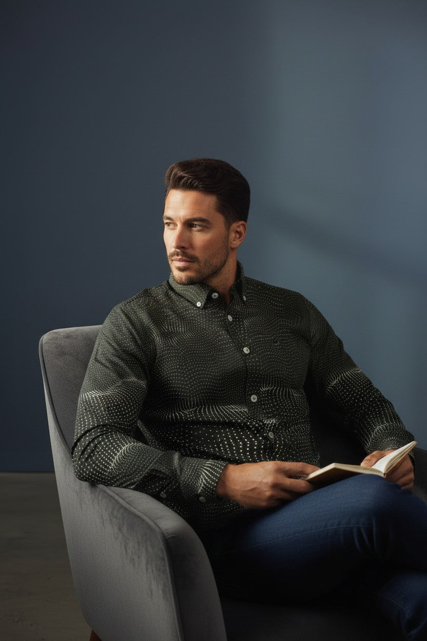 Vercini Dotted Rhythm Shirt – Premium Men's Casual Shirt