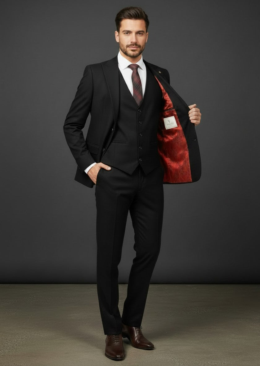 Vercini Slim Fit 3-Piece Suit | Jacket, Vest & Trousers
