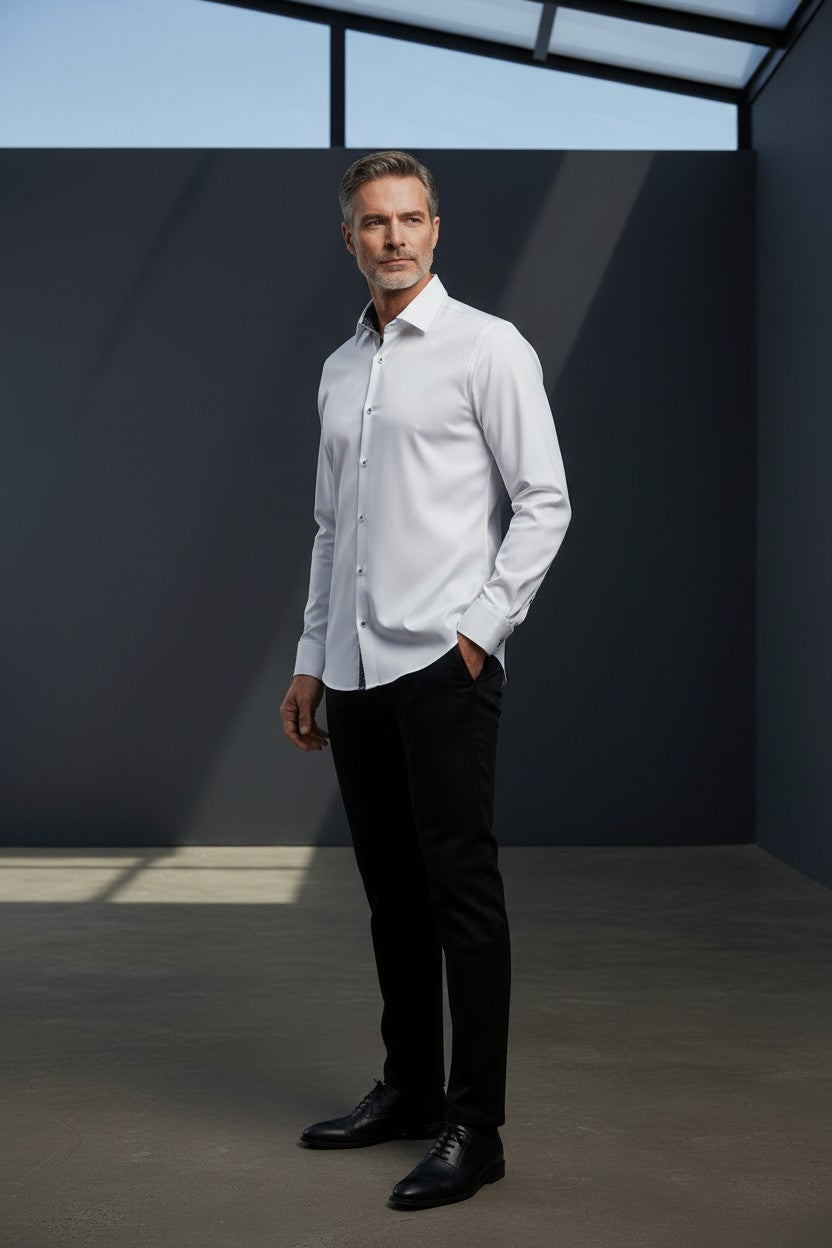 Vercini White Dress Shirt – Premium Men's Casual Button-Down