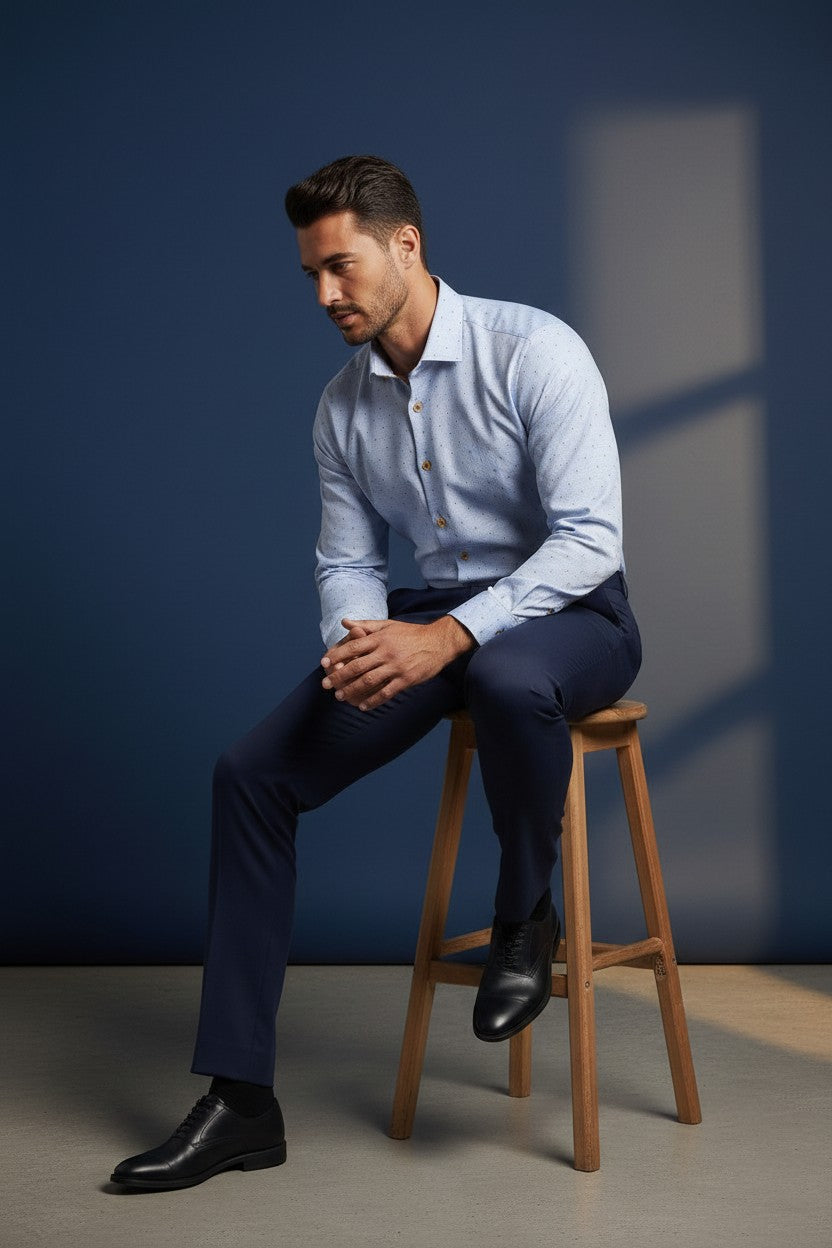 Vercini Light Blue Dress Shirt – Premium Men's Tailored Fit
