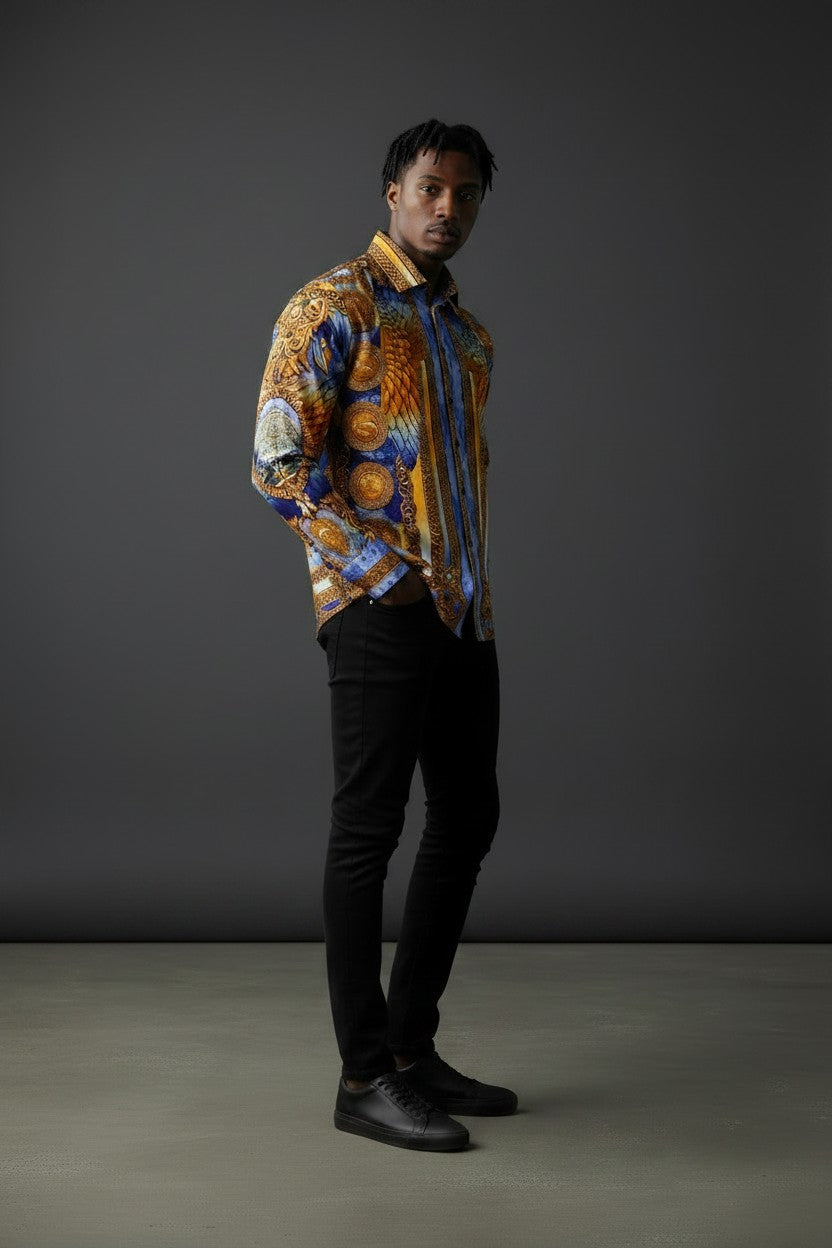 Floral Exquisite Long Sleeve Shirt STRIKING LOOK
