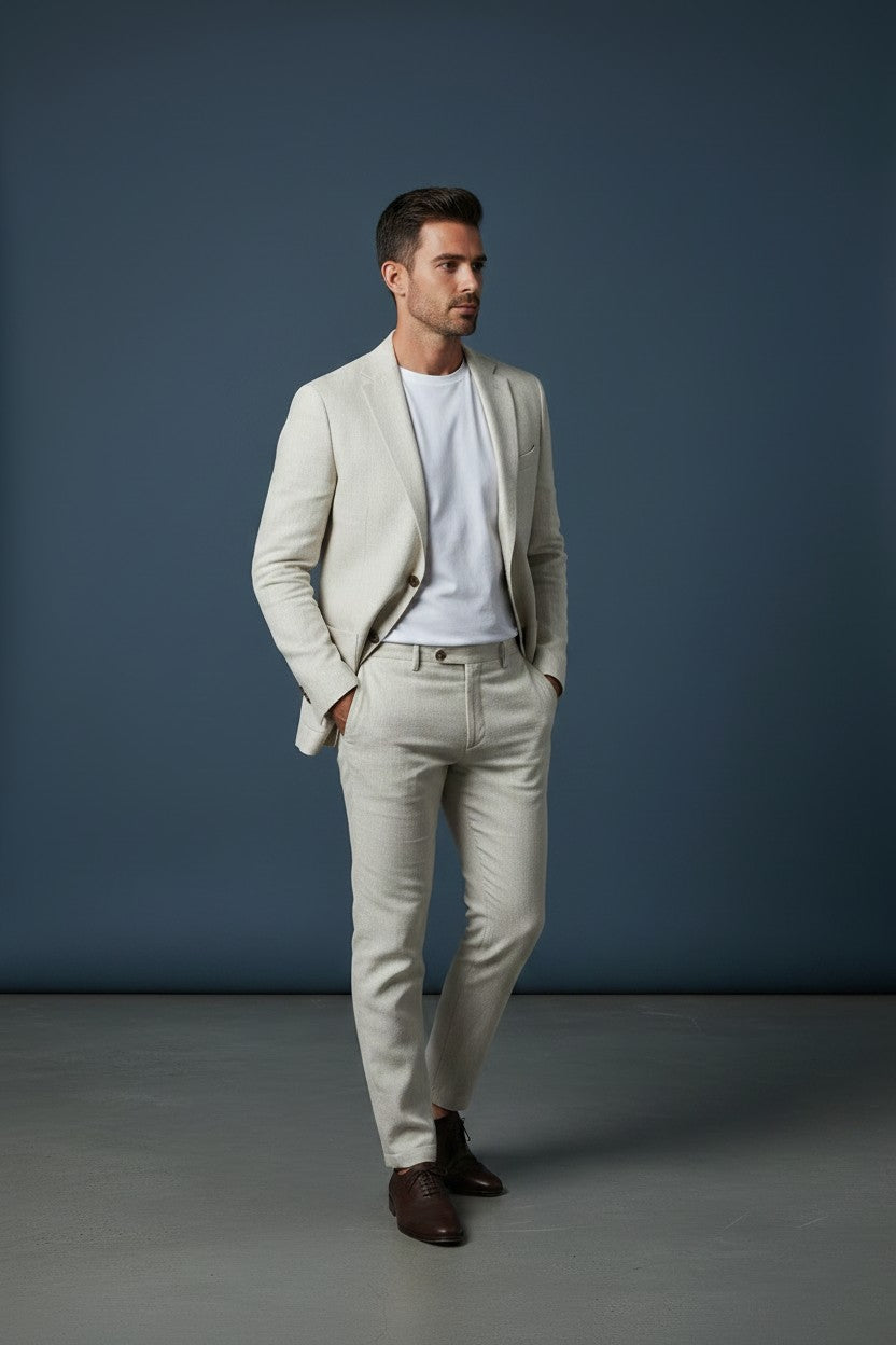 Ivory Textured 2-Piece Suit