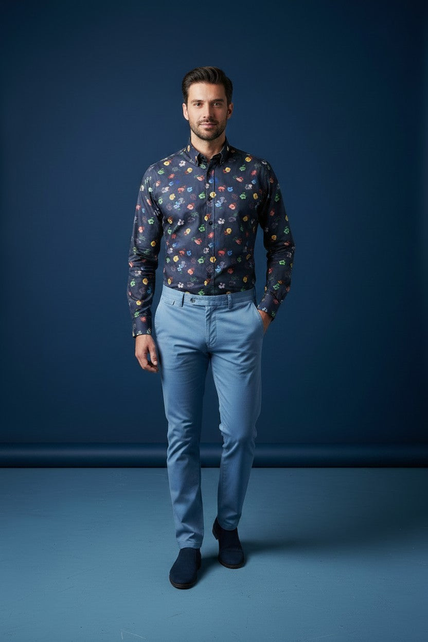Midnight Garden Floral Shirt – Navy Multi