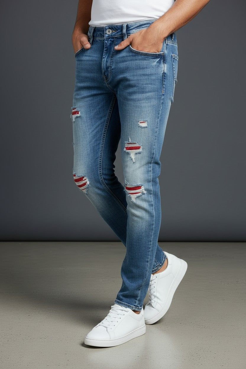 Vercini Jeans – V-01 | Blue/Red Edition