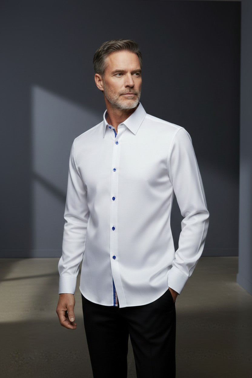 Vercini White Premium Cotton Dress Shirt