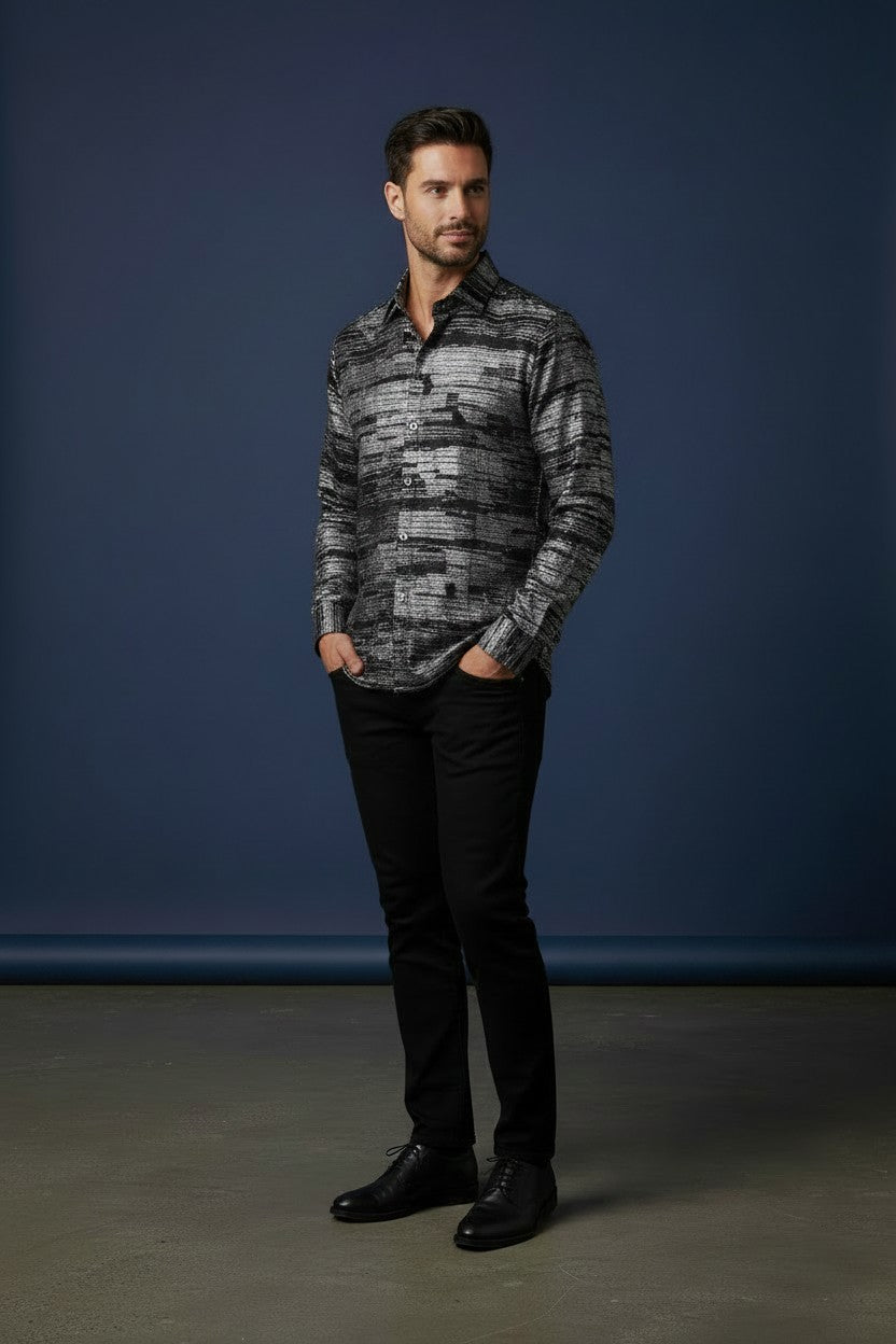 VERCINI PIXELATED EFFECT SHIRT