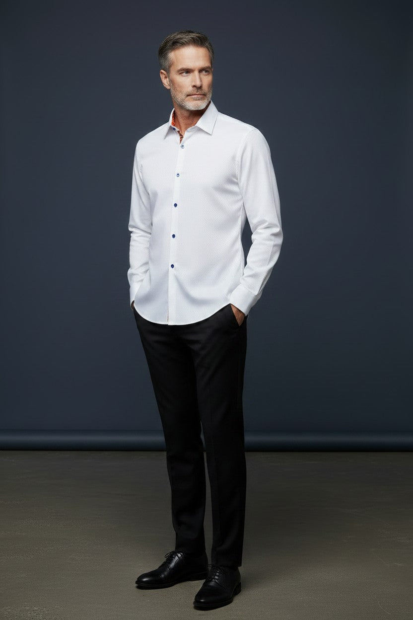 white shirt with white circles DRESS SHIRTS Vercini white shirt with white circles DRESS SHIRTS Vercini