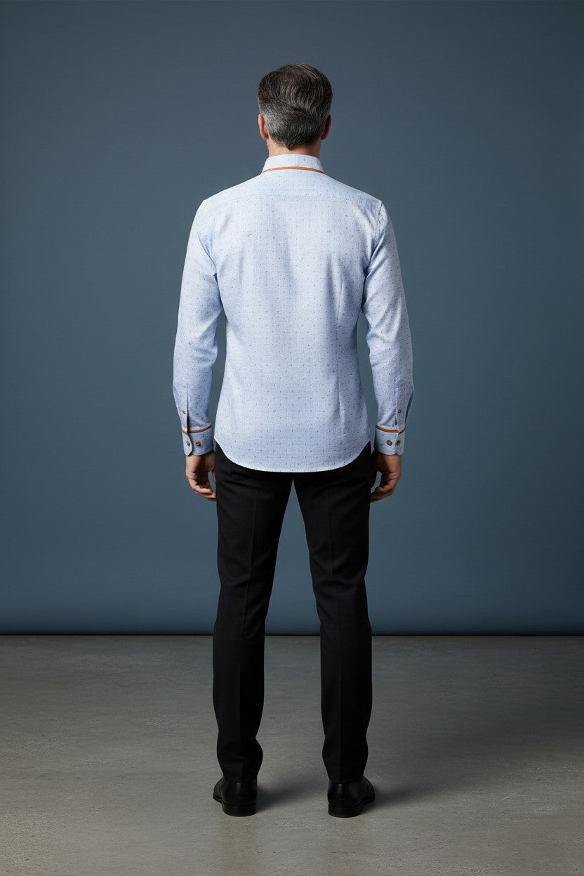 Vercini Linen Long Sleeve Shirt – Blue Navy N 29