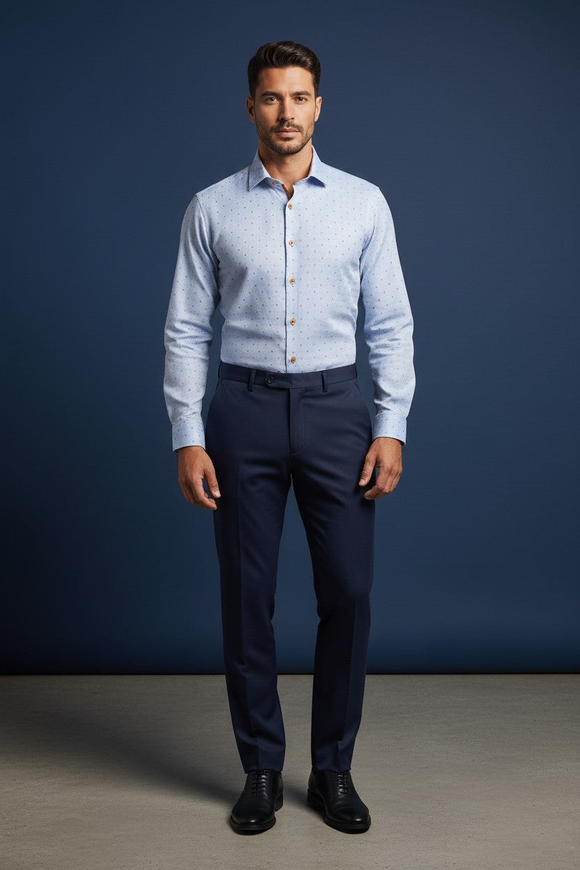Vercini Light Blue Dress Shirt – Premium Men's Tailored Fit
