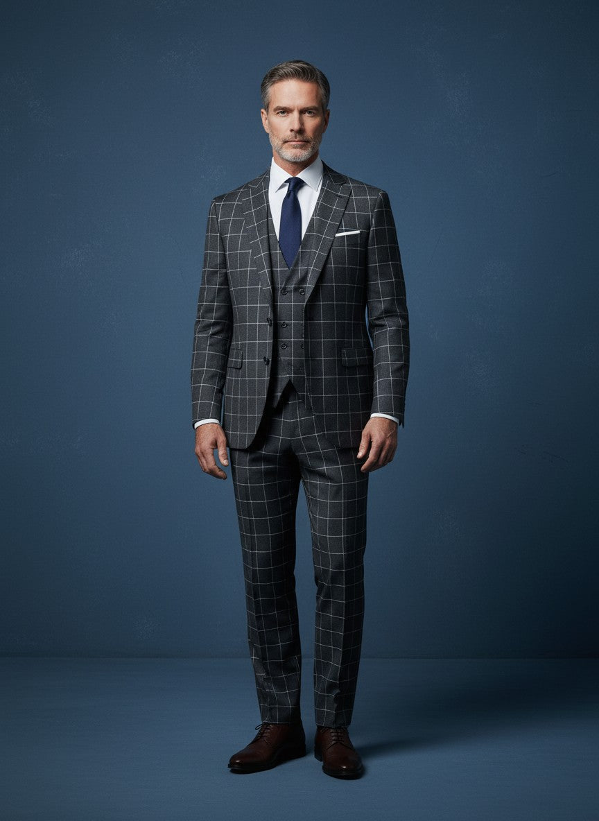 Men's 3 Piece Suit –Business Black  Classic Fit suit