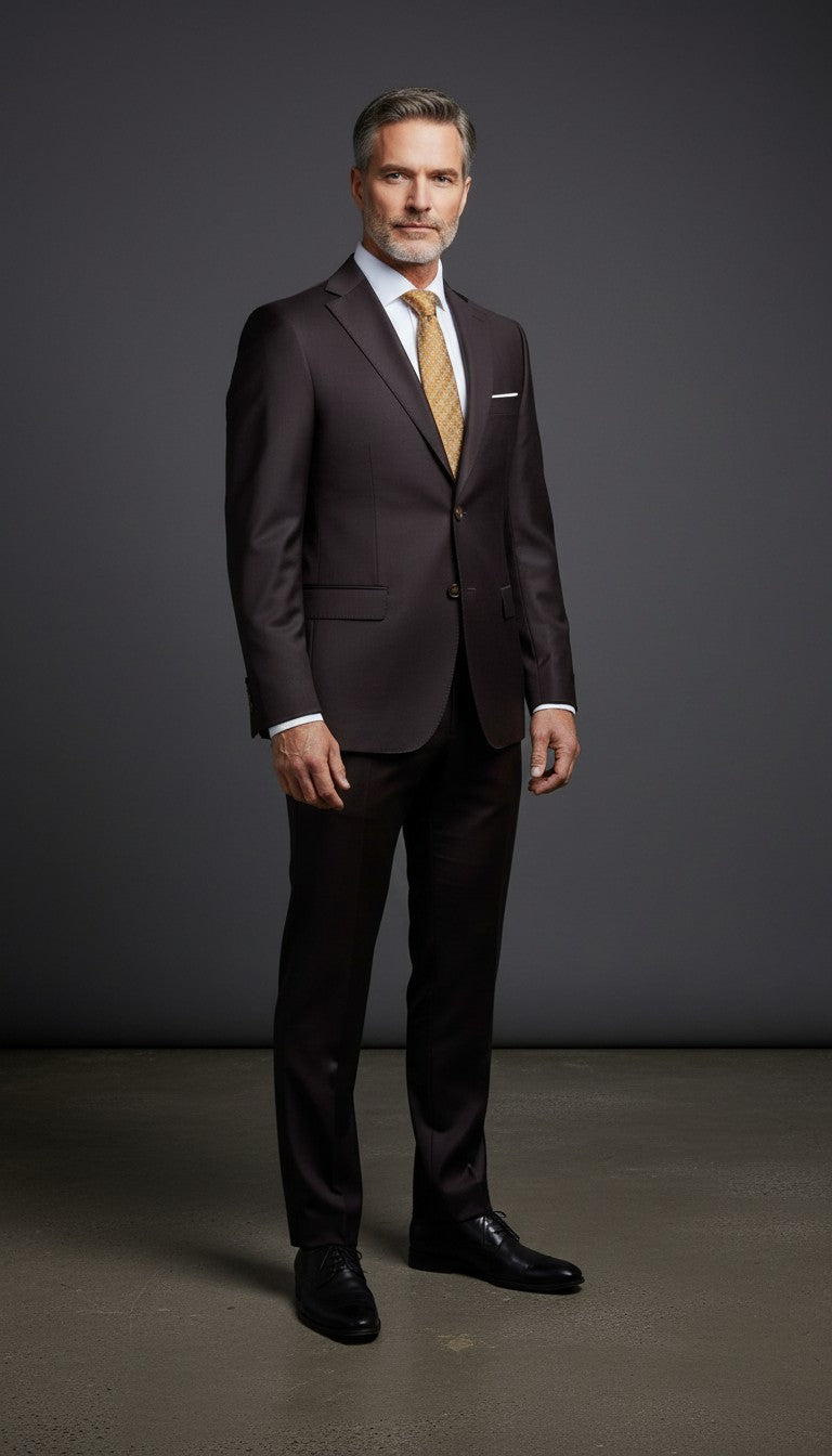 Men's Premium Wool Suit in Dark Purple | Slim Fit Two-Piece | Vercini