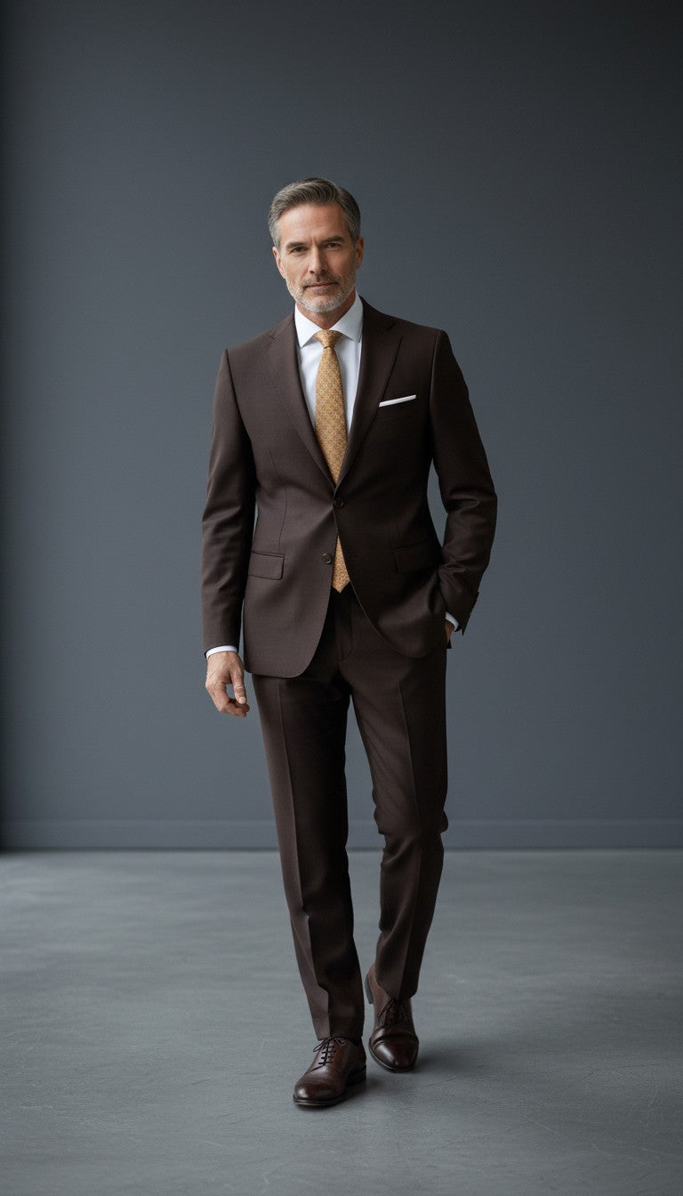Men's Premium Wool Suit in Dark Purple | Slim Fit Two-Piece | Vercini