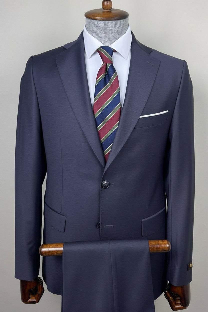 Men's Dark Purple Slim Fit Wool Suit | Two-Piece Luxury Suit – Vercini
