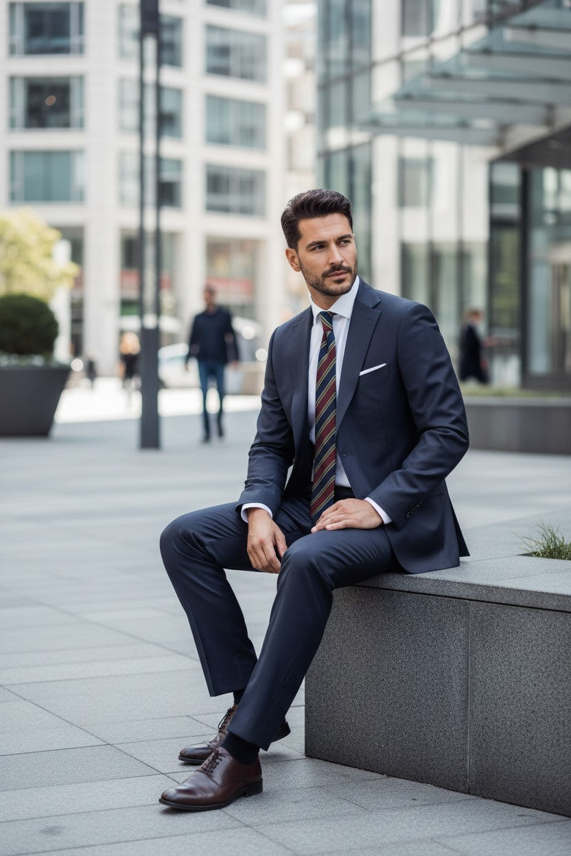 Men's Dark Purple Slim Fit Wool Suit | Two-Piece Luxury Suit – Vercini