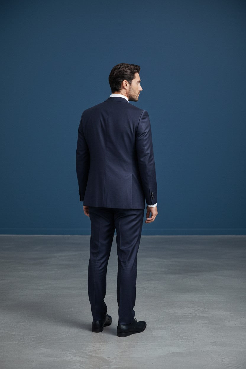 Men's Dark Purple Slim Fit Wool Suit | Two-Piece Luxury Suit – Vercini