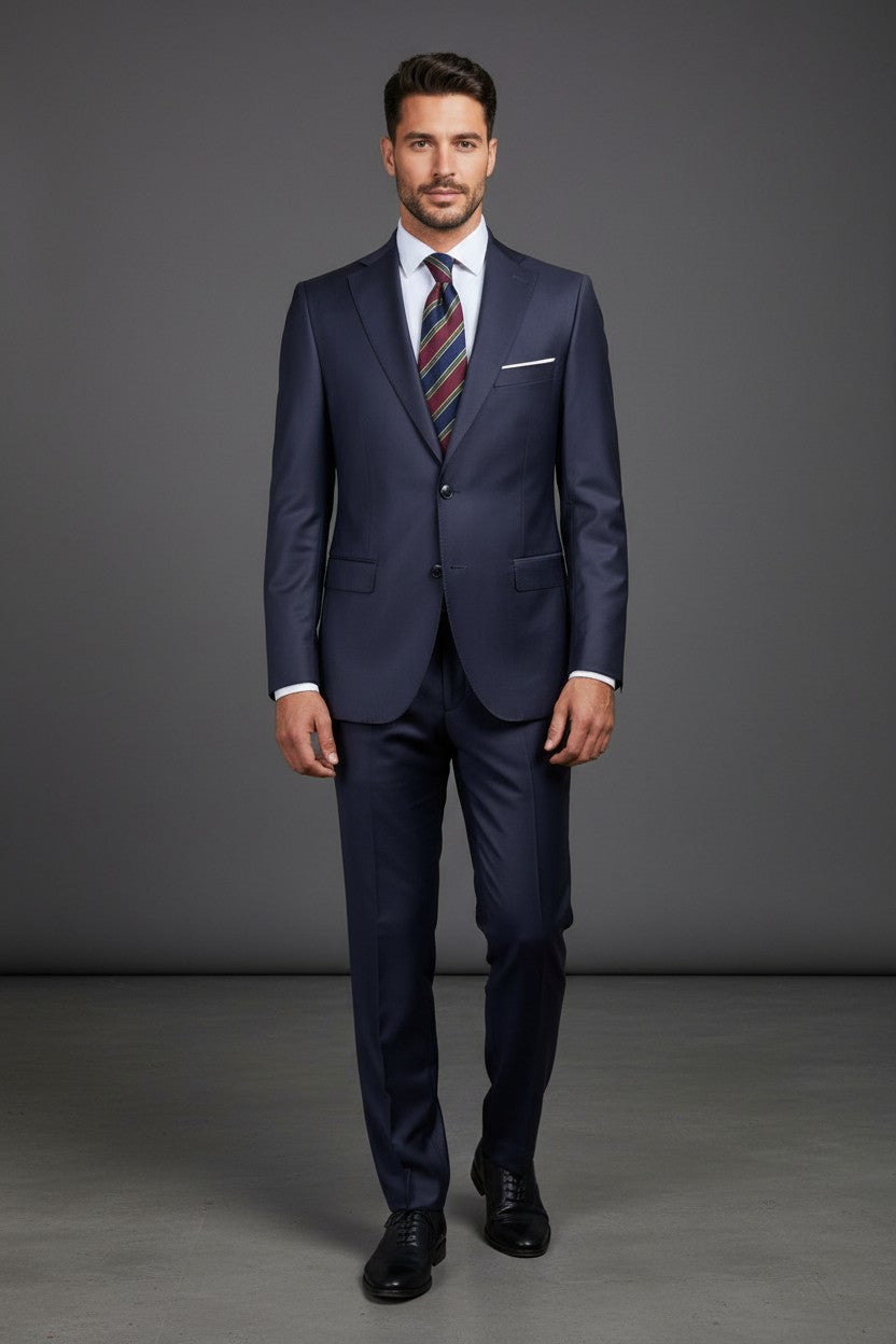 Men's Dark Purple Slim Fit Wool Suit | Two-Piece Luxury Suit – Vercini