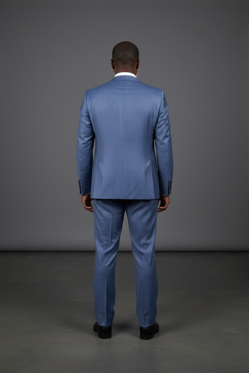 Steel Blue Slim-Fit Two-Piece Suit