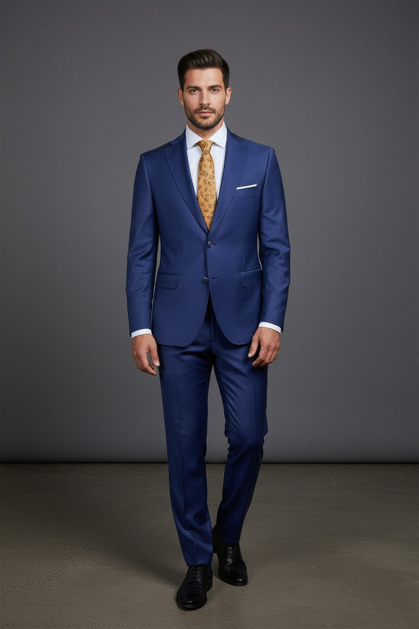 ( IN PRODUCTION ) Royal Blue Wool Slim-Fit Two-Piece Suit