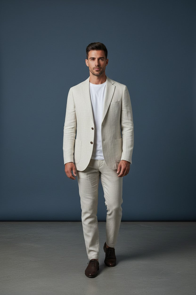Ivory Textured 2-Piece Suit