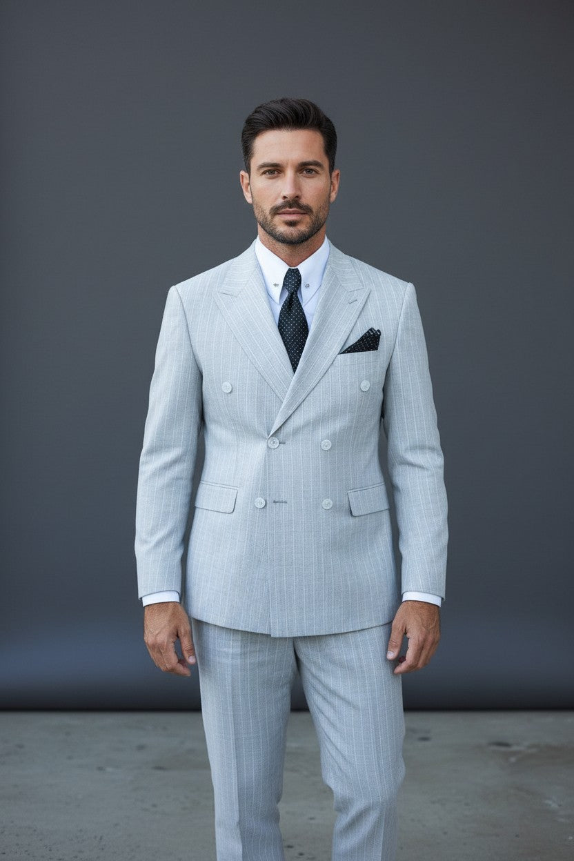 Double Breasted Pinstripe Suit