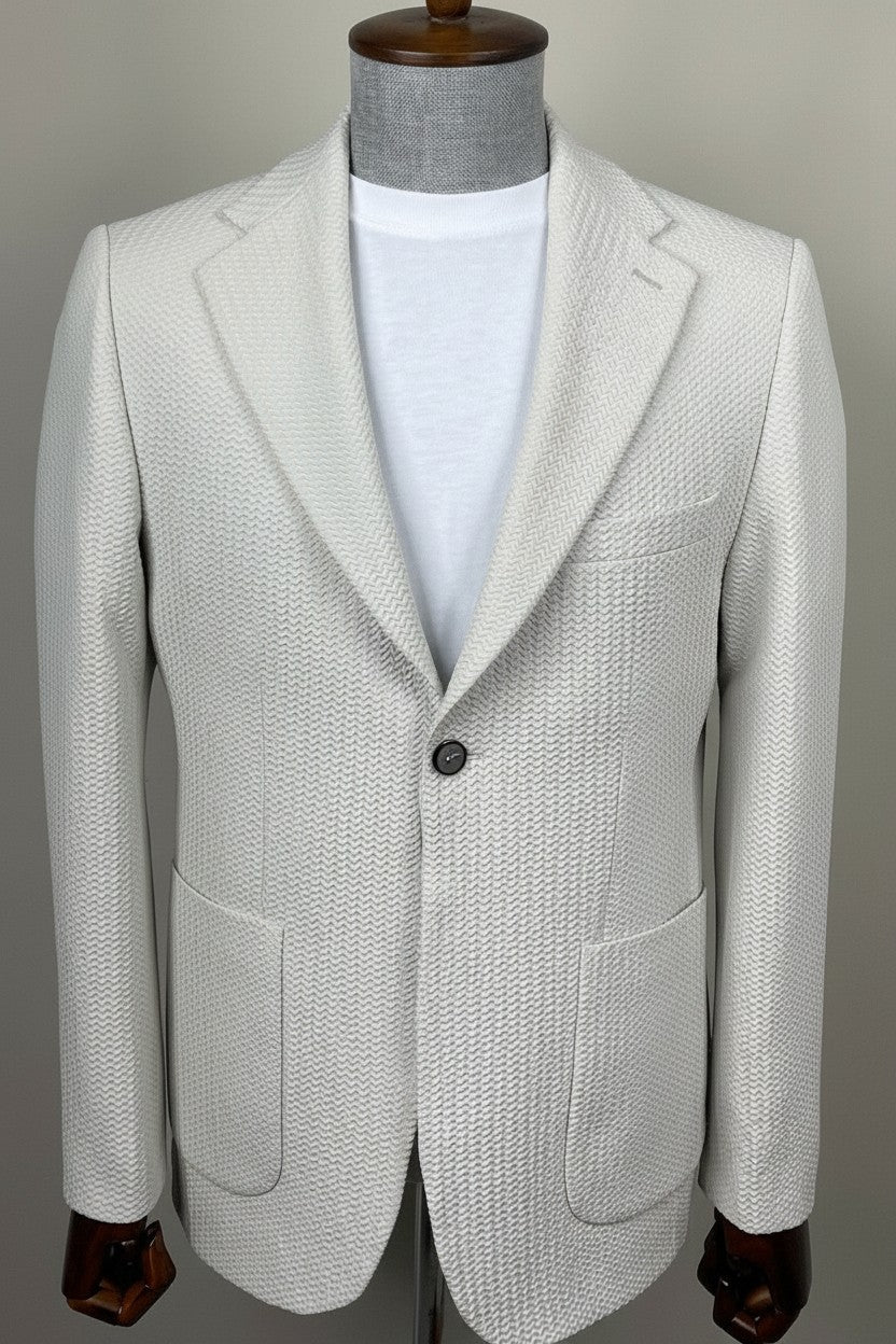 Textured Modern Slim-Fit Blazer rich textured fabric