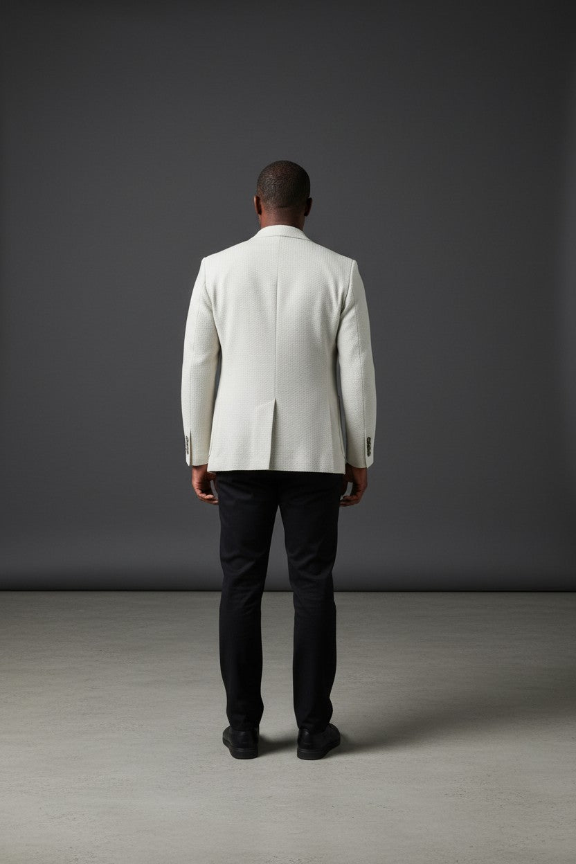 Textured Modern Slim-Fit Blazer rich textured fabric