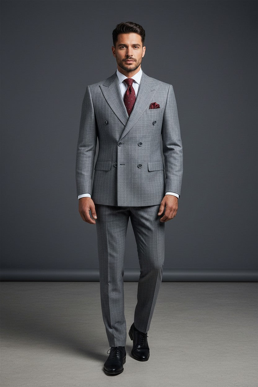 Double Breasted Pinstripe Suit