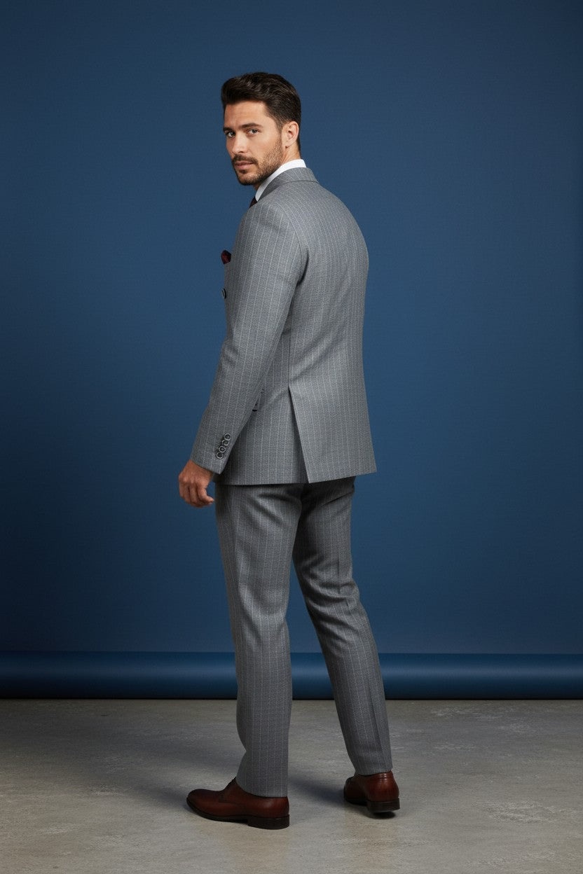Double Breasted Pinstripe Suit