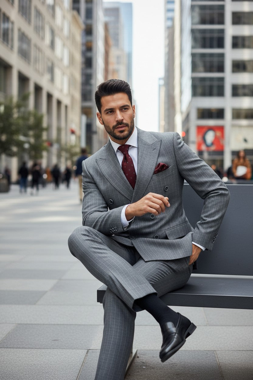Double Breasted Pinstripe Suit