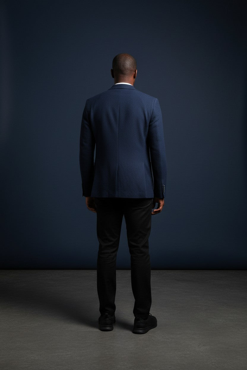 Textured Modern Slim-Fit Blazer rich textured fabric