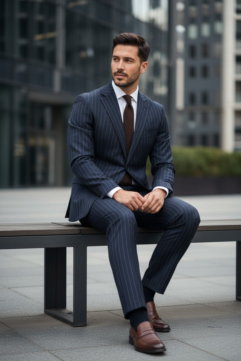 Vercini Seersucker Suit – Ivory Pinstripe