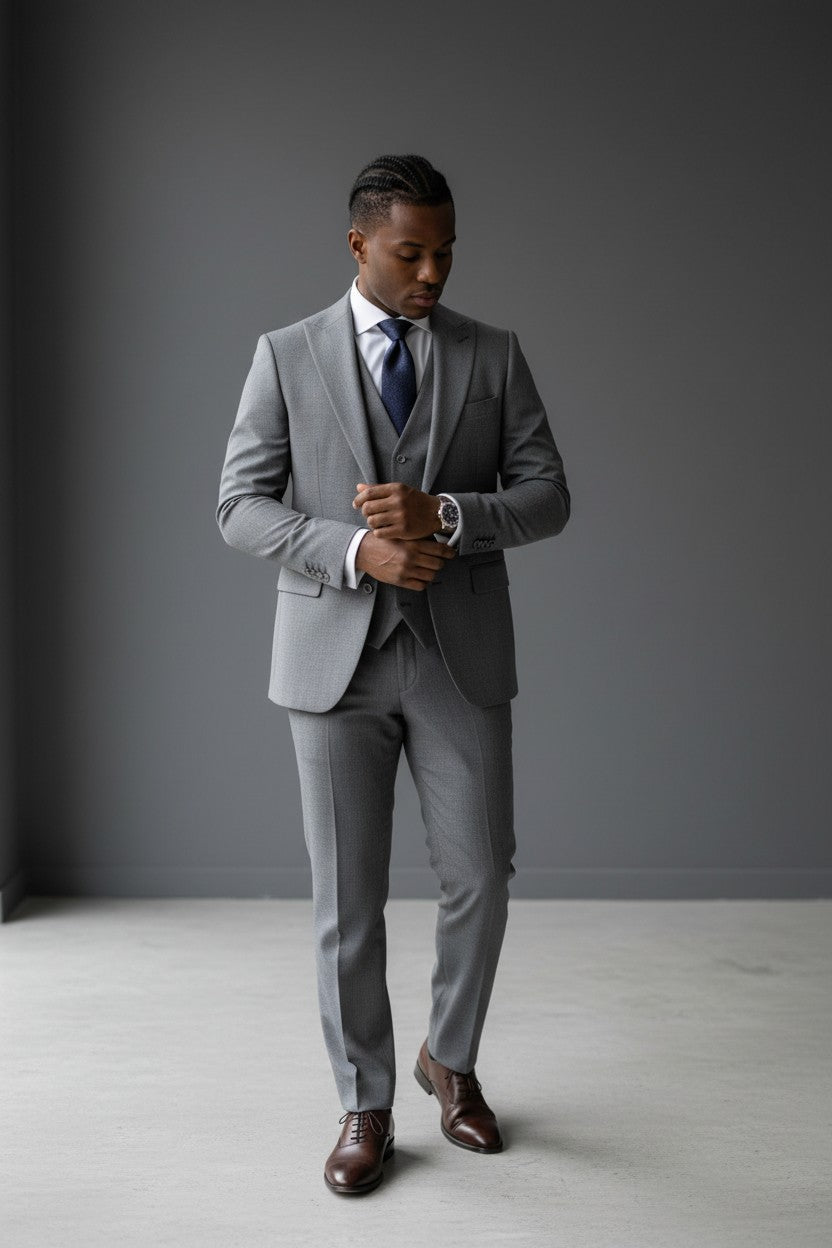Malaga 3-Piece Plaid Suit – Timeless Elegance, Modern Tailorin