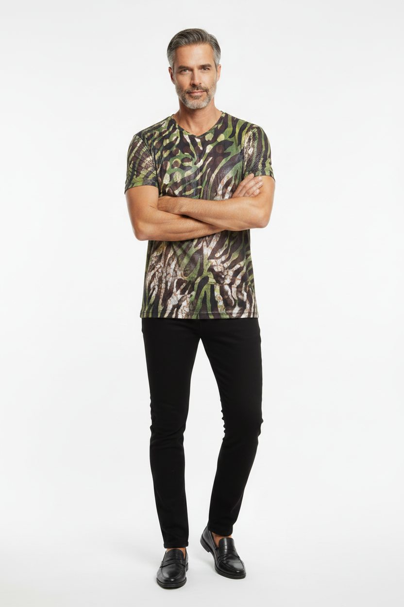Jungle Tiger Camo Crew-Neck Tee