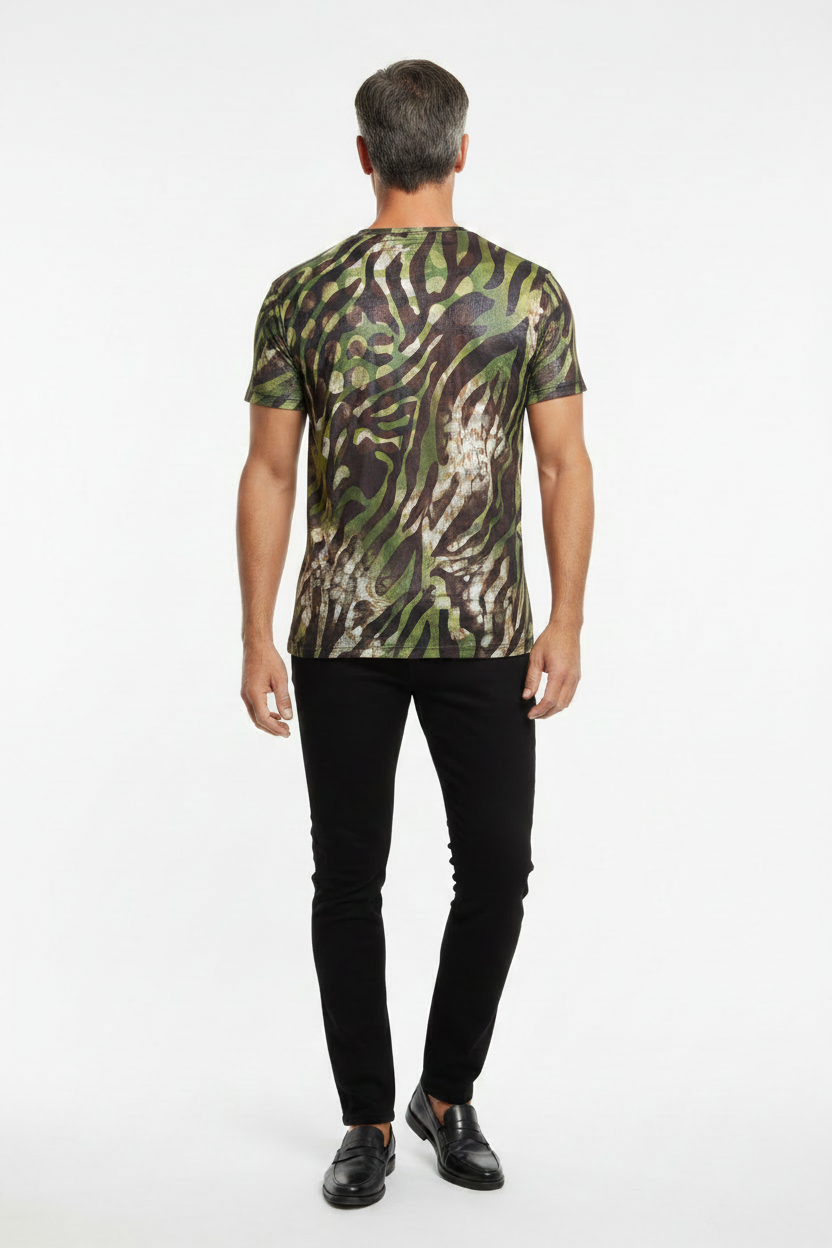 Jungle Tiger Camo Crew-Neck Tee