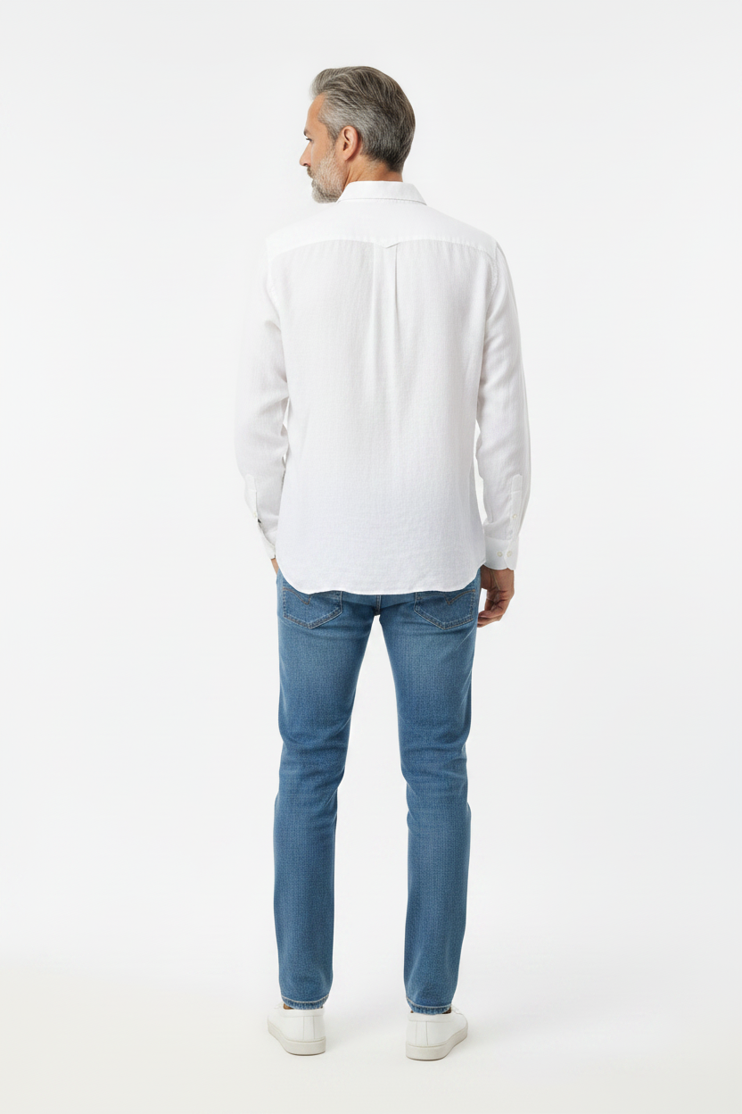 Vercini Linen Spread Collar Shirt